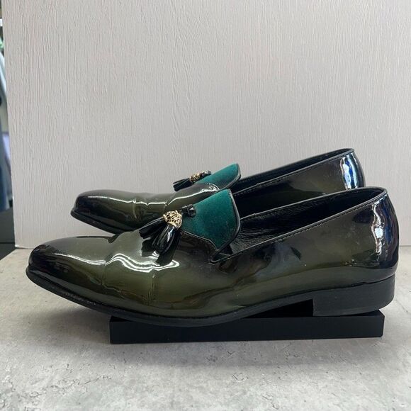 Moretti Gold Lable Slip On Patent Leather Black Tassel Lincoln Shoes Mens Sz 13 - Picture 1 of 12